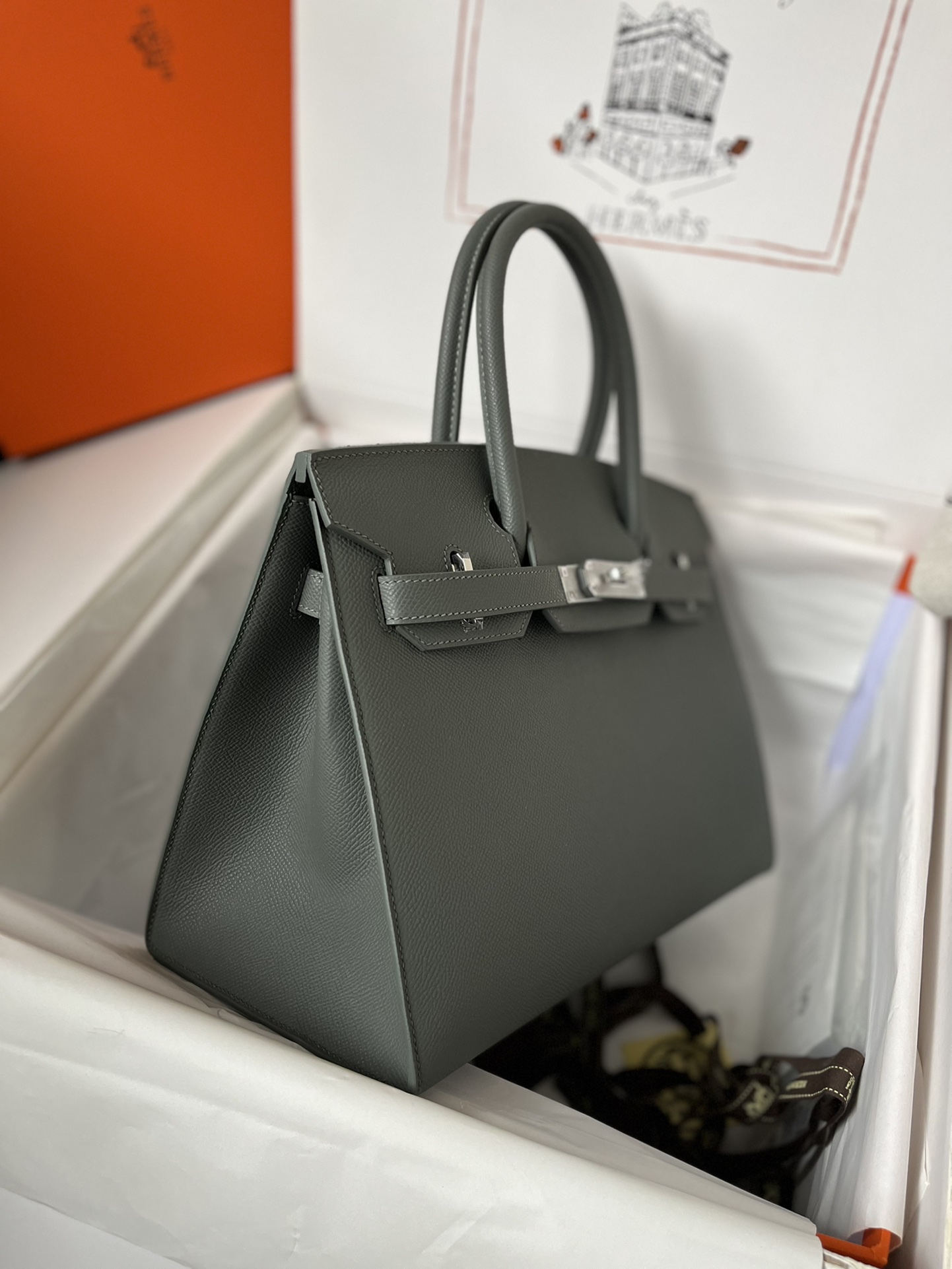 에르메스 버킨백30 그레이그린 은장 앱송